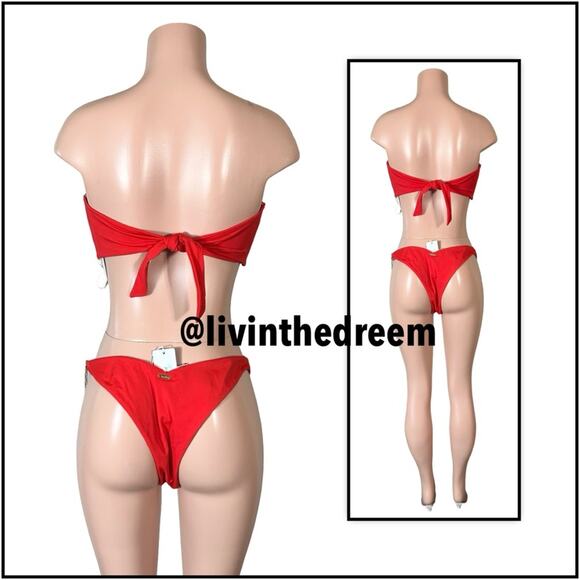 Noelani Bandeau Top XL Serena Skimpy Bottom XL  - Red $320 - Picture 6 of 14